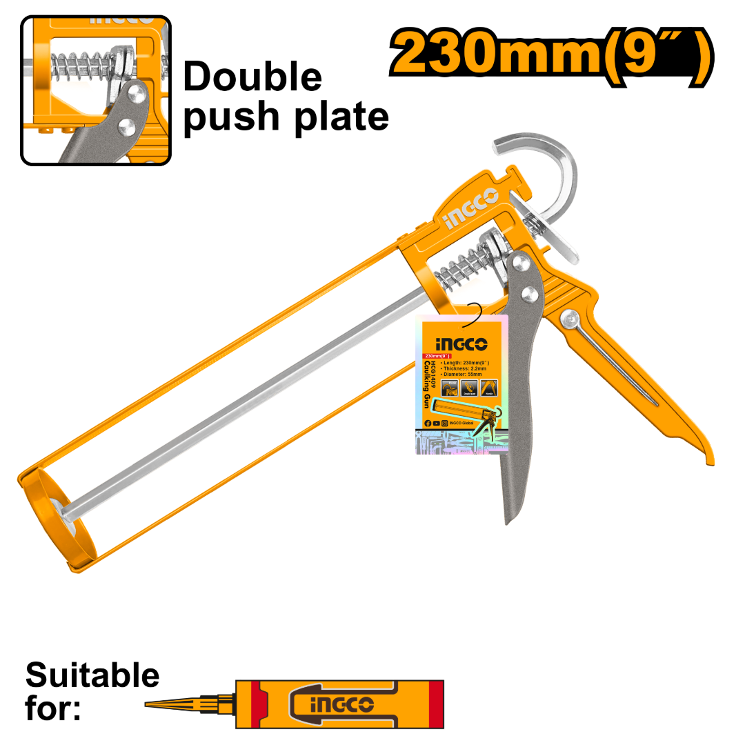 PISTOLA APLICAR SILICONA 9 MANGO ALUMINIO HCG1409 HERRAMIENTAS DE MANO