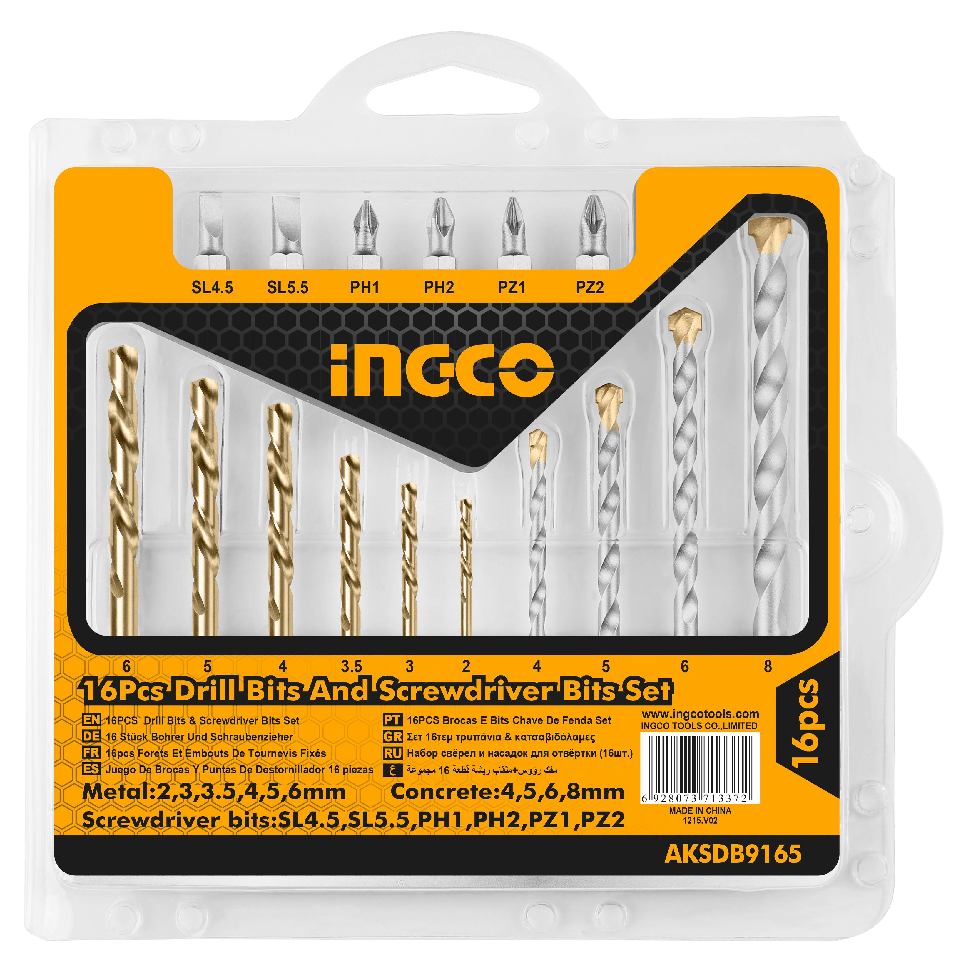 INGCO Set Juego Brocas Para Metal 19 Piezas