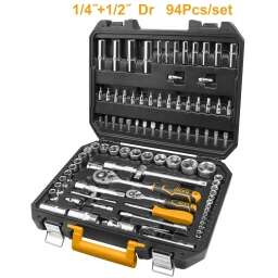 KIT SET DE 142 HERRAMIENTAS COMBINADAS INGCO C VALIJA PLASTICA HKTHP21421