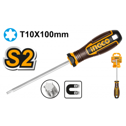 DESTORNILLADOR TORX S2 T10X100MM IMANTADO INGCO HSDX10100