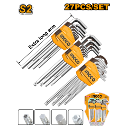 SET X 27 LLAVE ALLEN Y TROX EXTRA LARGA INGCO HHKSET0271