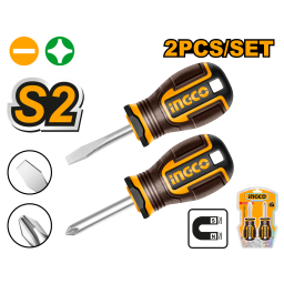 SET X 2 DESTORNILLADORES ENANO PALETA/PHILLIPS S2 INGCO HKSDS2228