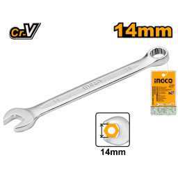 LLAVE COMBINADA BOCA Y ESTRIADA 14 MM CR-V INGCO HCSPA141