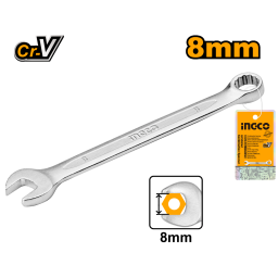 LLAVE COMBINADA BOCA Y ESTRIADA 8MM CR-V INGCO HCSPA081