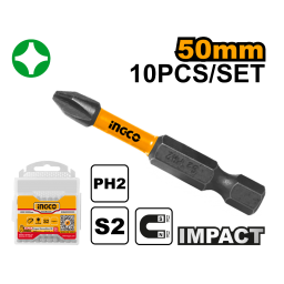 SET PUNTAS IMPACTO PH2 50MM 10PCS INGCO SDBIM11PH223