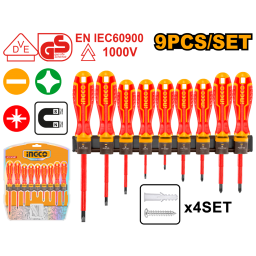 SET DE 9PCS DESTORNILLADORES AISLADOS EN BLISTER - HKISD0908 INGCO