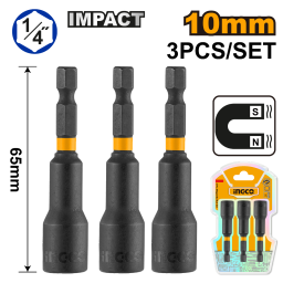 SET X3 DADOS IMANTADOS 10MM CON ENCASTRE 14 AMN1031 INGCO