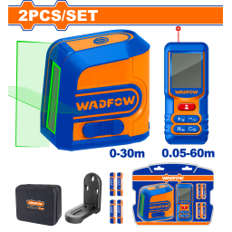 SET MEDICION NIVEL LASER VERDE 30 MTS (WLE2M03) + MEDIDOR DE DISTANCIA 60 MTS (WDL1516) INCLUYE SOPORTE WADFOW - WLDK140