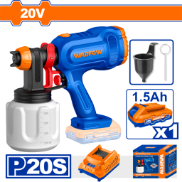 PISTOLA DE PINTAR A BATERIA 20V P20S 650ML/MIN CON BAT CON CARG WADFOW WSU30662 